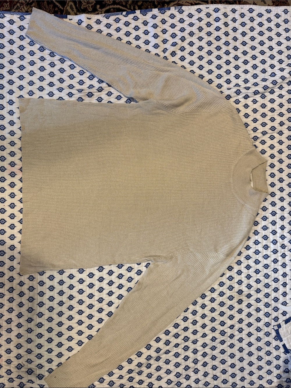 Perry Ellis Classic Crewneck XL Sweater in Light Beige